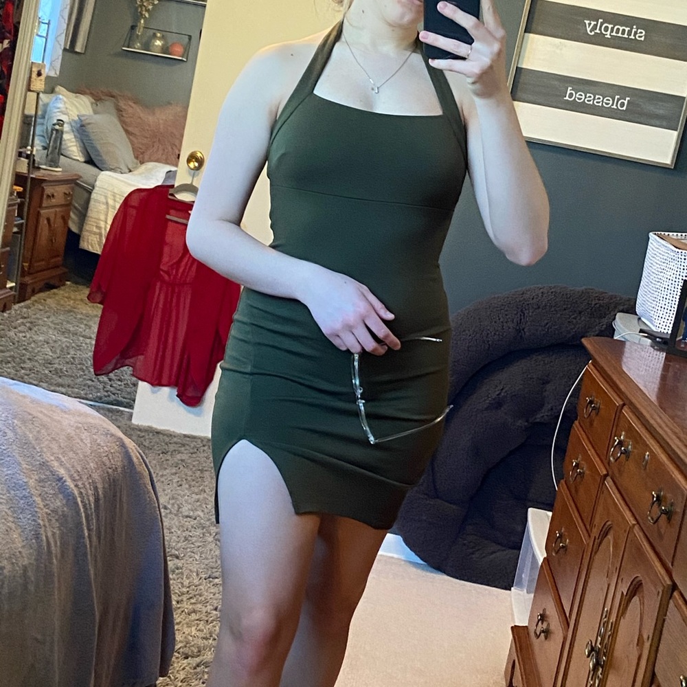 Short Army Green Dress